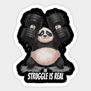 Funny The Struggle Is Real Cute Panda Design Sticker